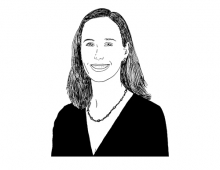 Lynne Steuerle Schofield ’99 pictured in a line drawing